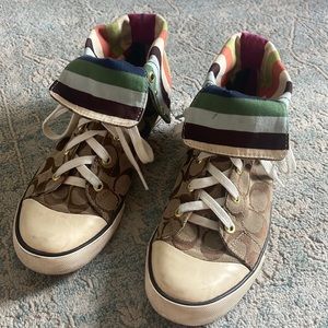Coach High Top Tennis Shoes 8 8.5